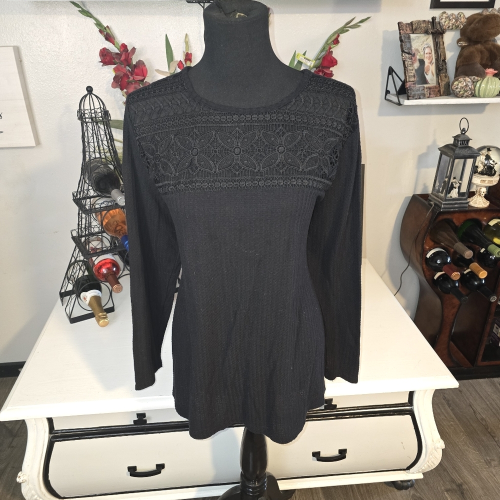 Torrid Black Lace Detail Top